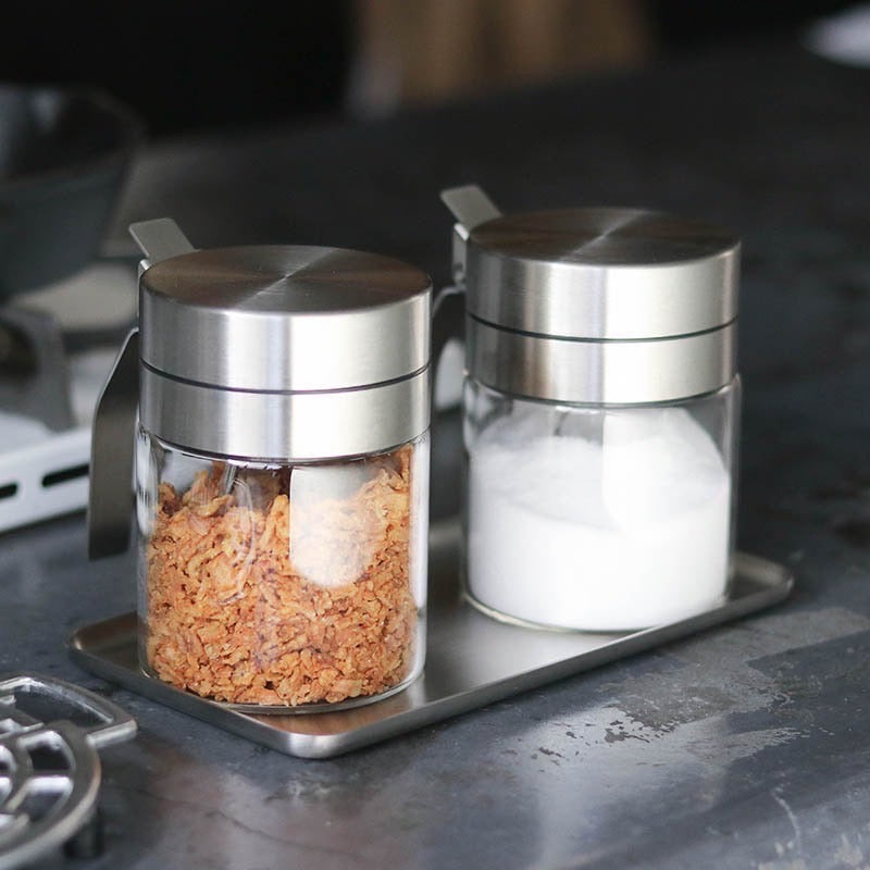 Spice jar with spoon