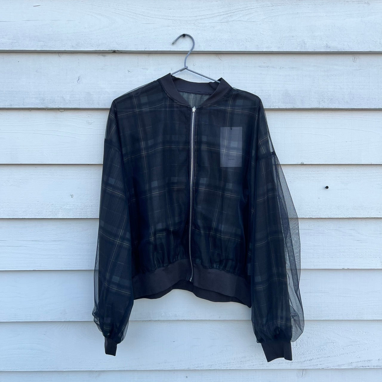 チュールシアーチェックブルゾン