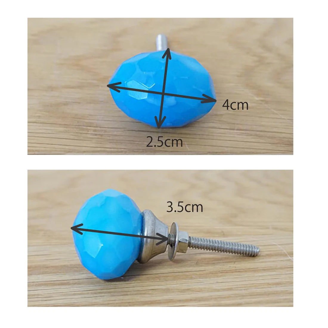 ガラスノブ ブルー