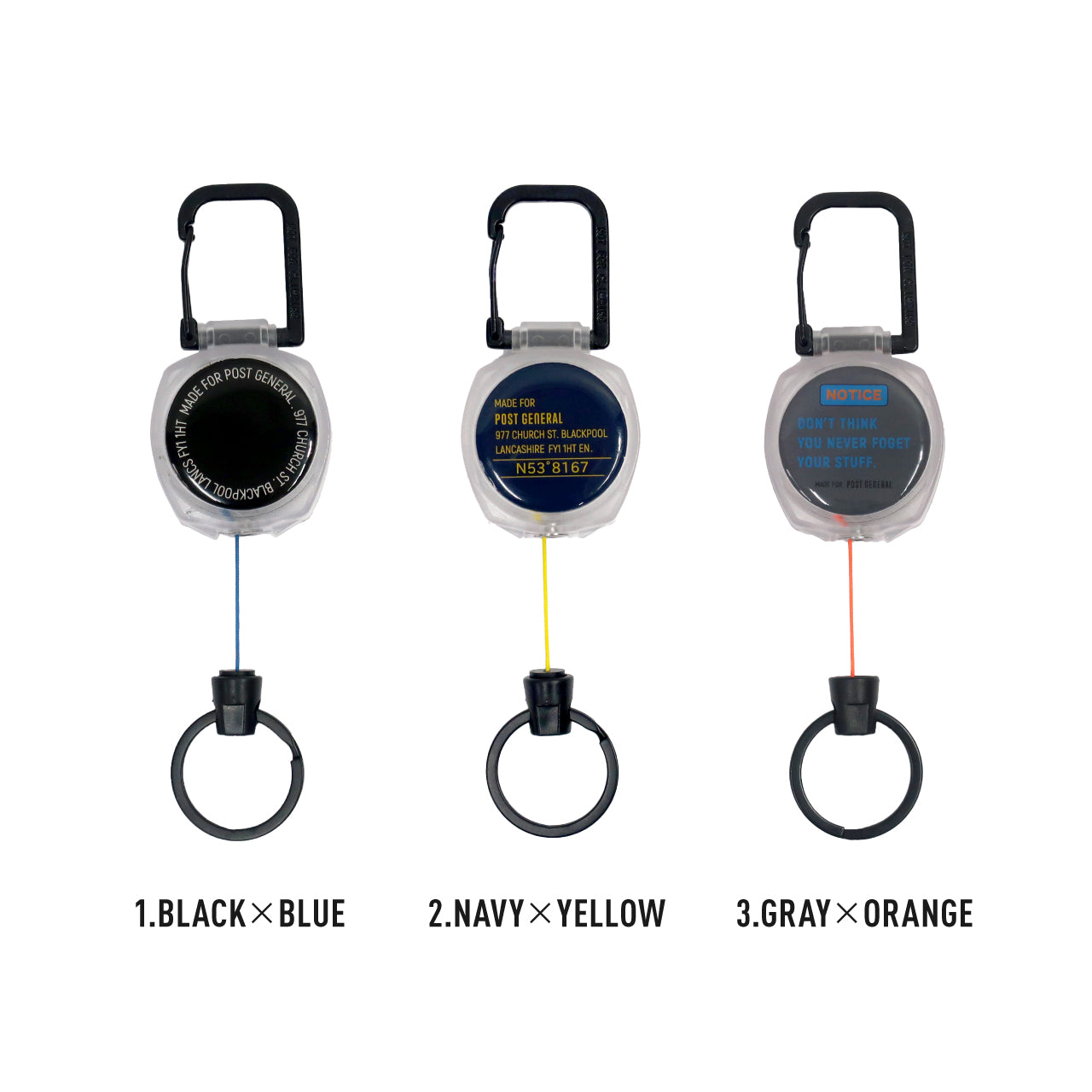 COLOR CORD REEL KEY HOLDER