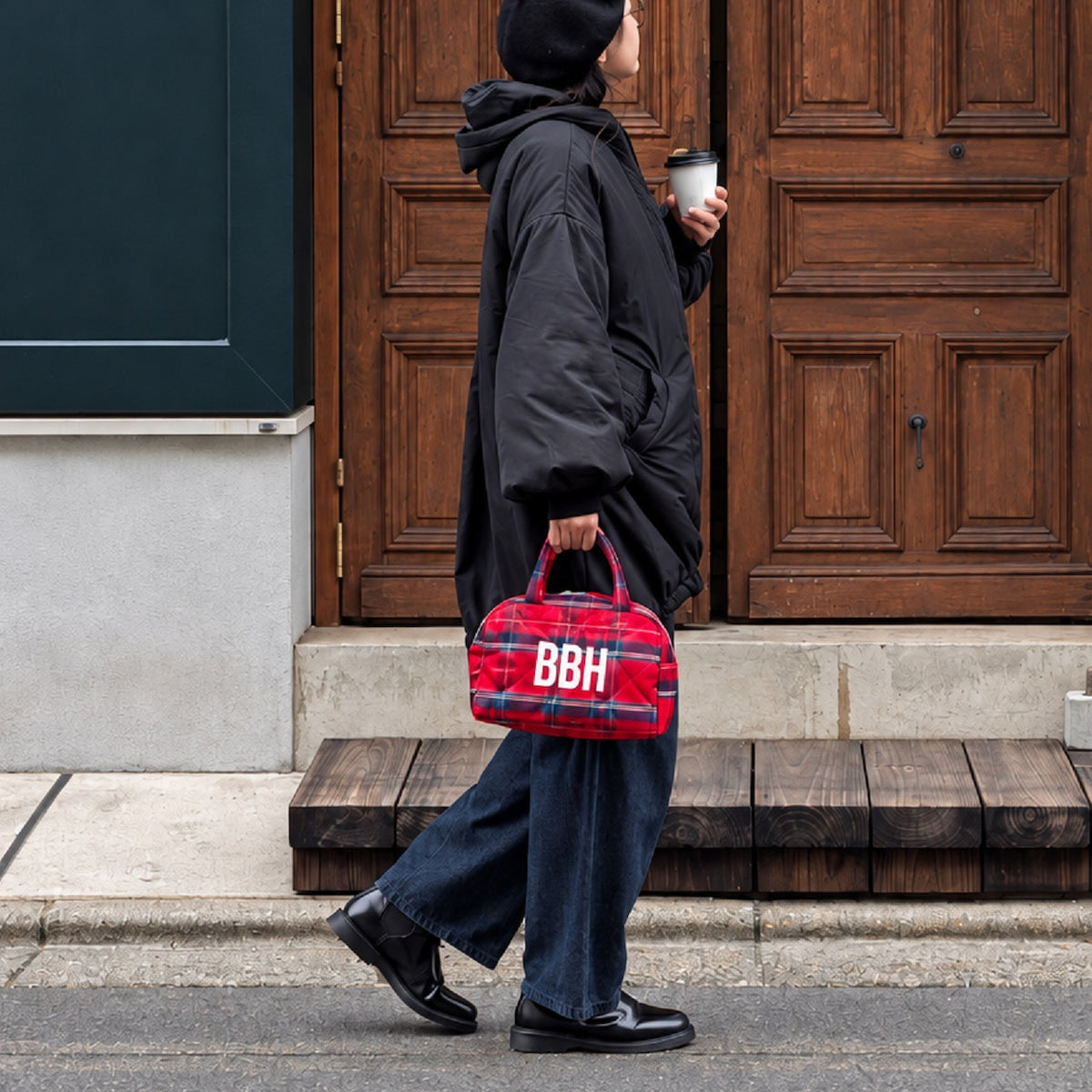 BBH　QUILTED MINI BOSTON BAG　CHECK