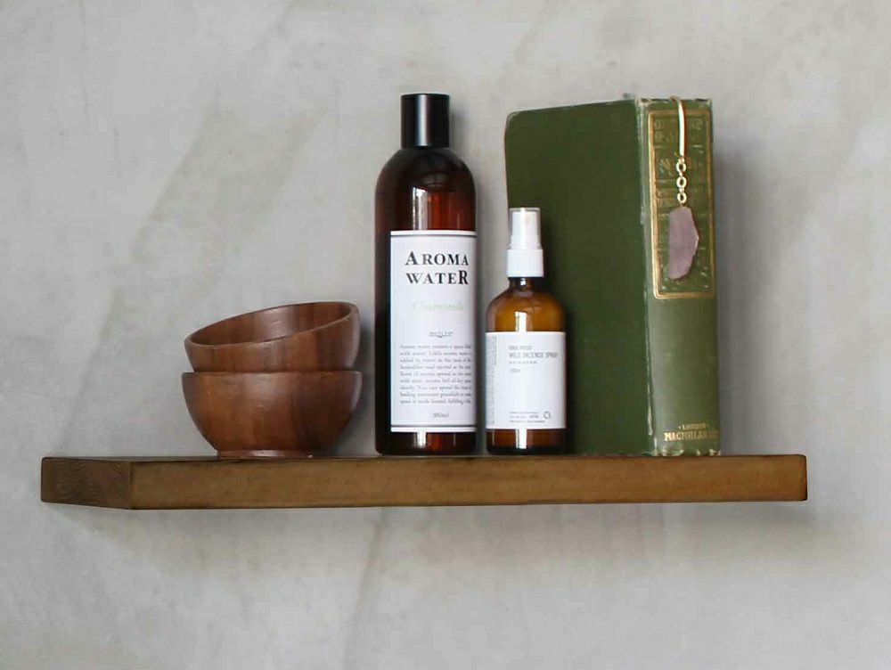 wood floating shelf