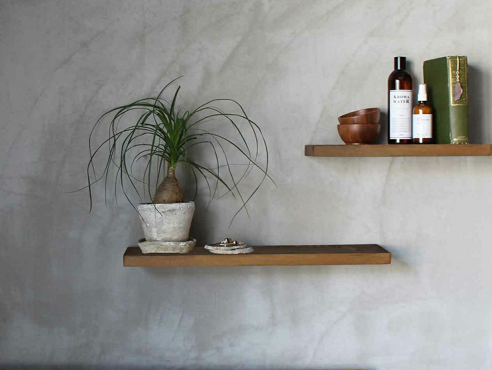 wood floating shelf