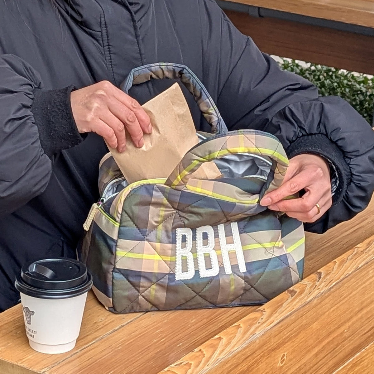BBH　QUILTED MINI BOSTON BAG　CHECK