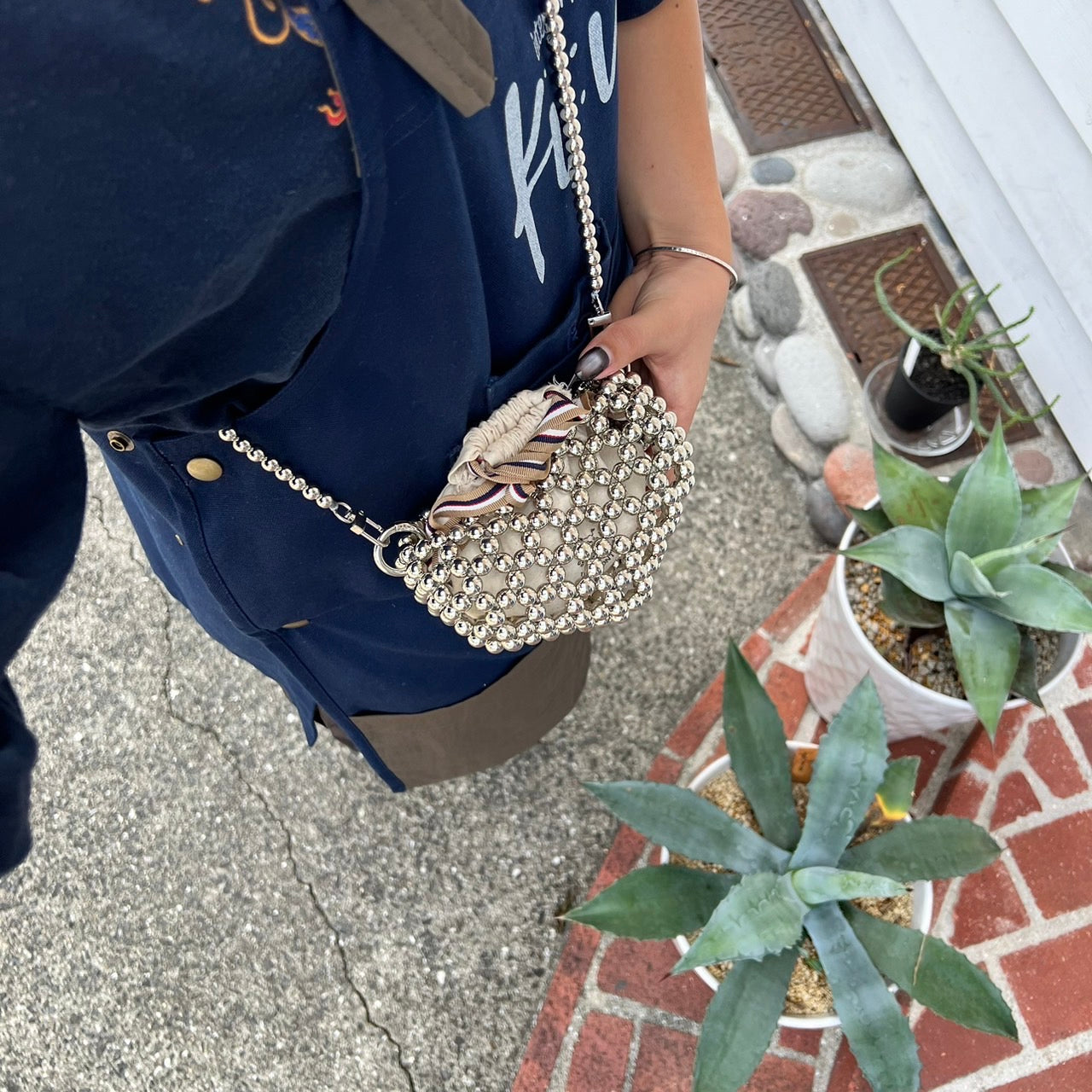 Beads shoulder bag