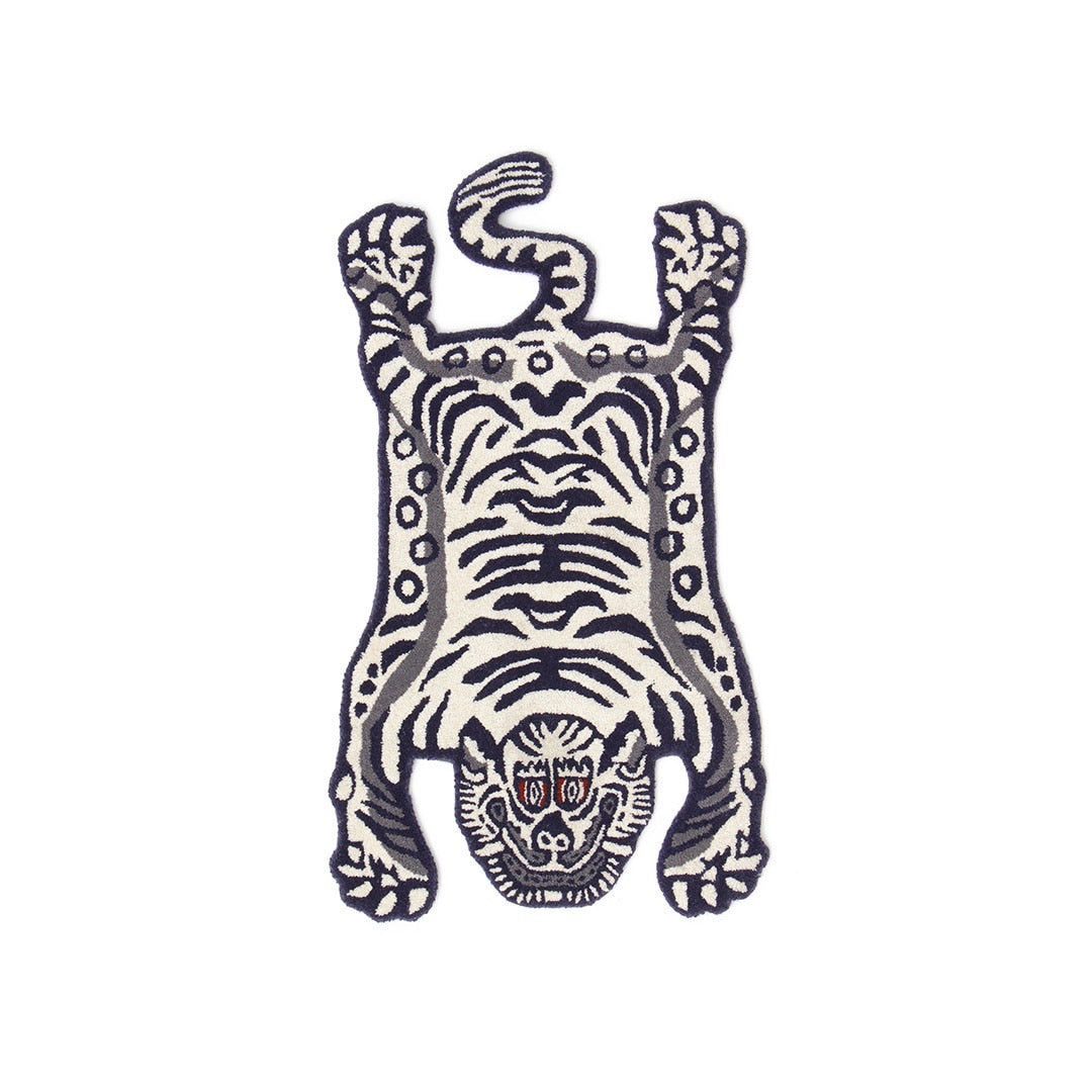 Tibetan Tiger Rug White Small