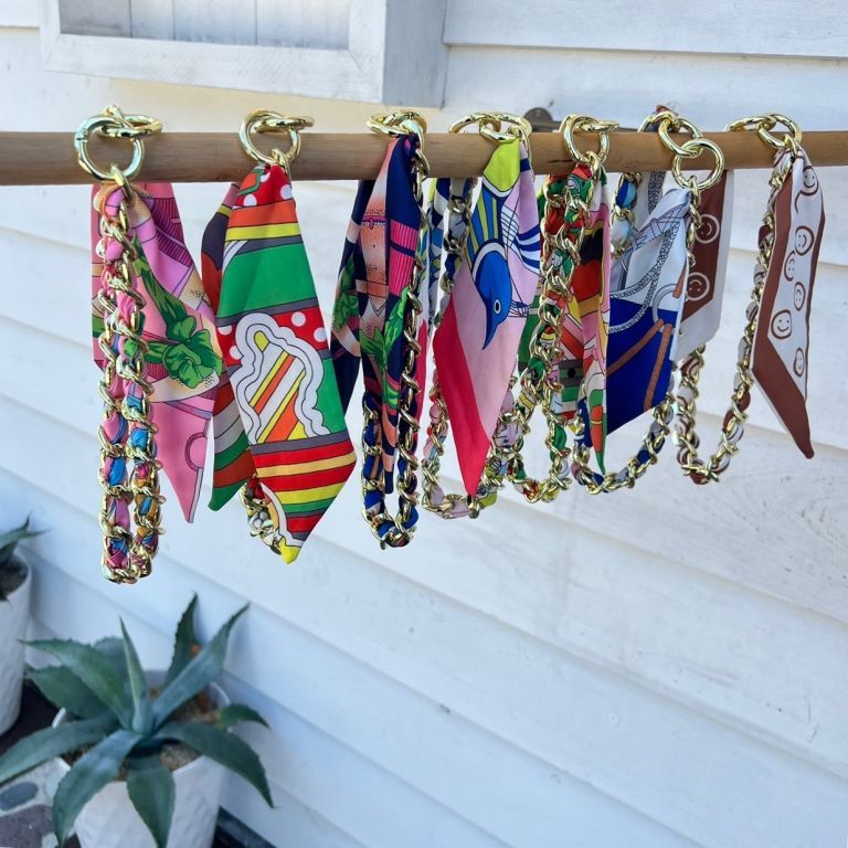 Bandana chain bag charm